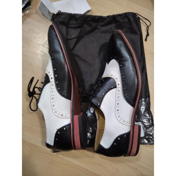 Men's Two Tone Wing Tip Lace up Formal Oxford Dress Shoes Brogue Wedding US - Picture 4 of 6